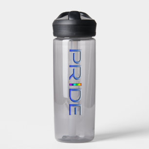 SlipperyJoe's pride word metallic letters radiates Water Bottle