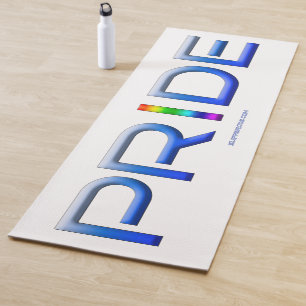 SlipperyJoe's pride word metallic letters radiates Yoga Mat