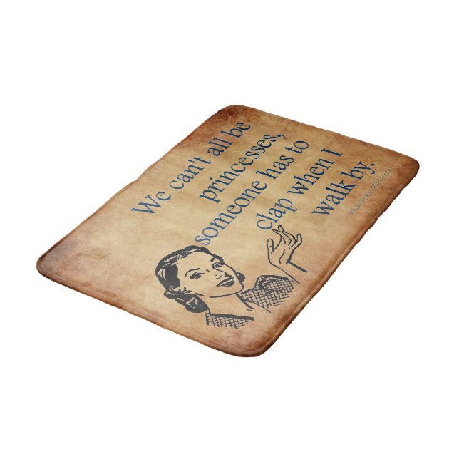 SlipperyJoe's Princess clap walking funny 50s vint Bath Mat (Angled)