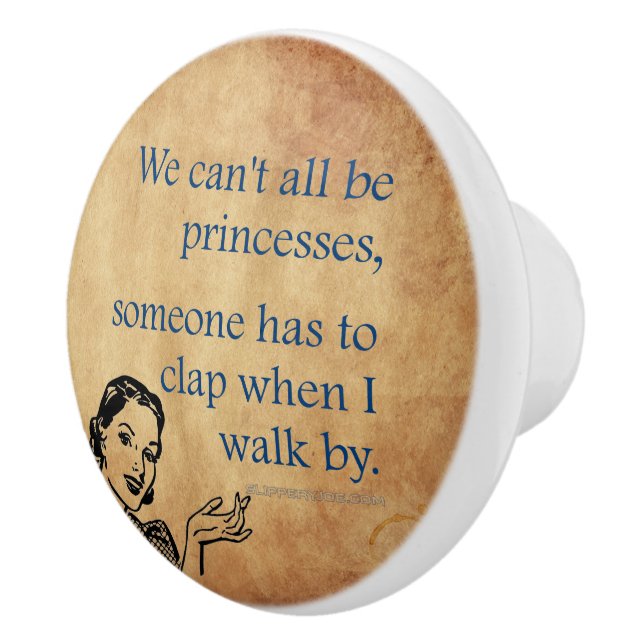 SlipperyJoe's Princess clap walking funny 50s vint Ceramic Knob (Right)