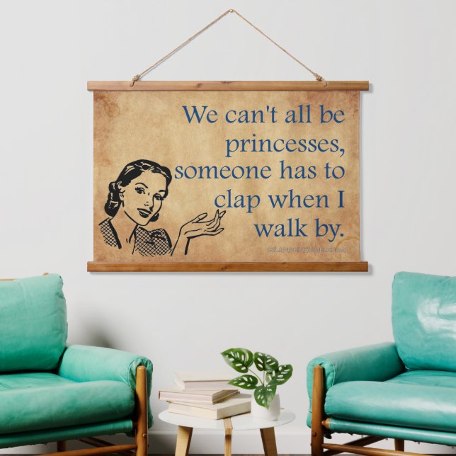 SlipperyJoe's Princess clap walking funny 50s vint Hanging Tapestry (Living Room)