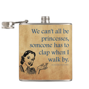 SlipperyJoe's Princess clap walking funny 50s vint Hip Flask