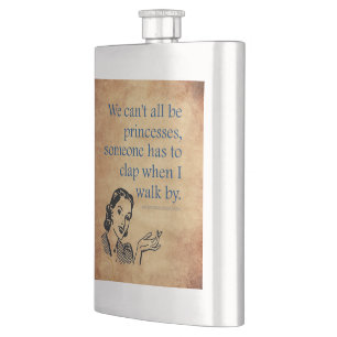 SlipperyJoe's Princess clap walking funny 50s vint Hip Flask