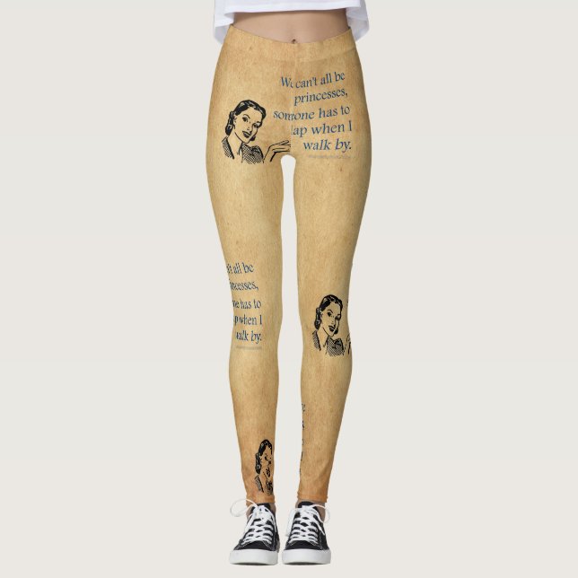 SlipperyJoe's Princess clap walking funny 50s vint Leggings (Front)