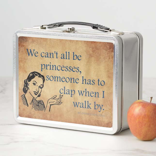 SlipperyJoe's Princess clap walking funny 50s vint Metal Lunch Box (In Situ)