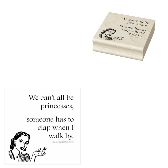 SlipperyJoe's Princess clap walking funny 50s vint Rubber Stamp (Stamped)
