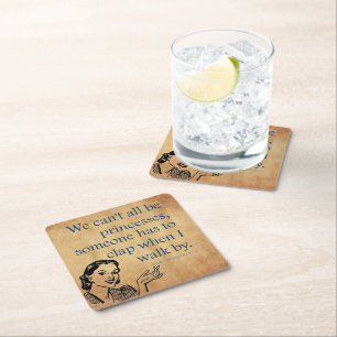 SlipperyJoe's Princess clap walking funny 50s vint Square Paper Coaster