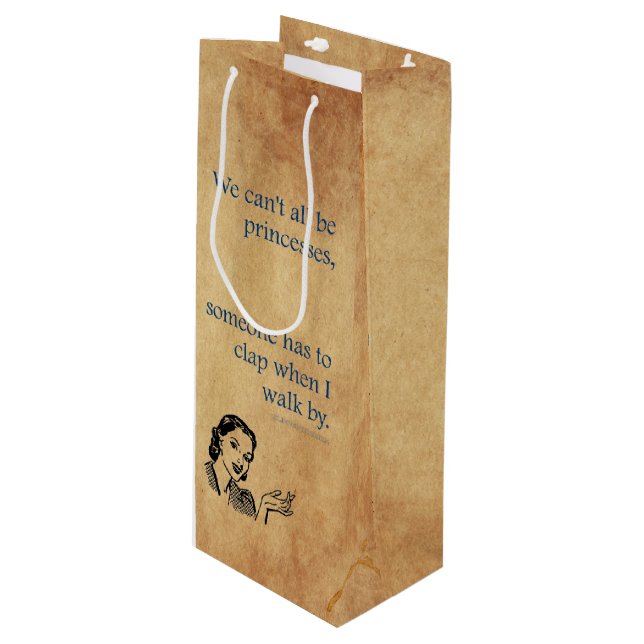 SlipperyJoe's Princess clap walking funny 50s vint Wine Gift Bag (Front Angled)