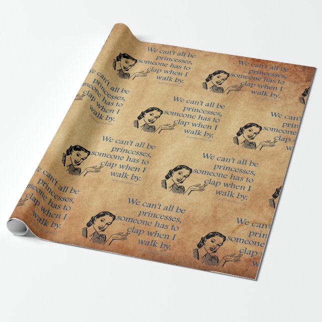 SlipperyJoe's Princess clap walking funny 50s vint Wrapping Paper (Unrolled)