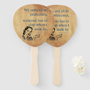 SlipperyJoe's princesses clap vintage poster retro Hand Fan