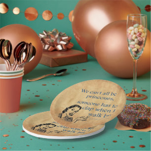 SlipperyJoe's princesses clap vintage poster retro Paper Plate