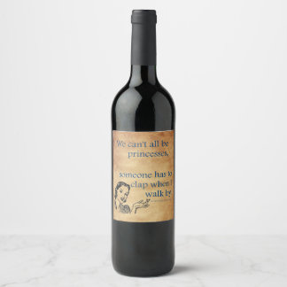 SlipperyJoe's princesses clap vintage poster retro Wine Label