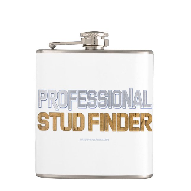 SlipperyJoe's Professional Stud Finder wood 3-D th Hip Flask (Front)