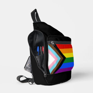 SlipperyJoe's Progress Pride Flag gay gifts LGBTQI Sling Bag