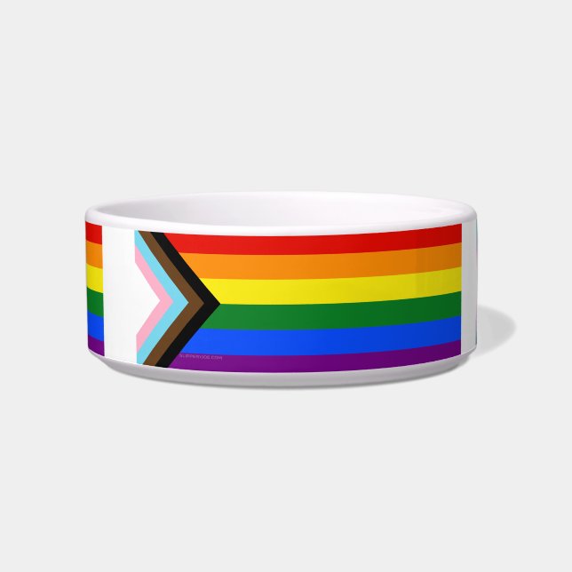SlipperyJoe's Progress Pride Flag six classic hori Bowl (Front)