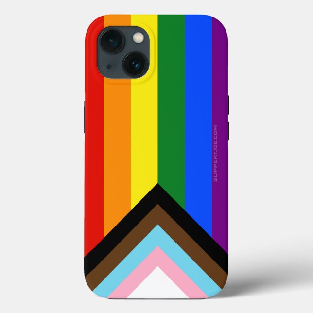 SlipperyJoe's Progress Pride Flag six classic hori Case-Mate iPhone Case (Back)