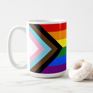 SlipperyJoe's Progress Pride Flag six classic hori Coffee Mug