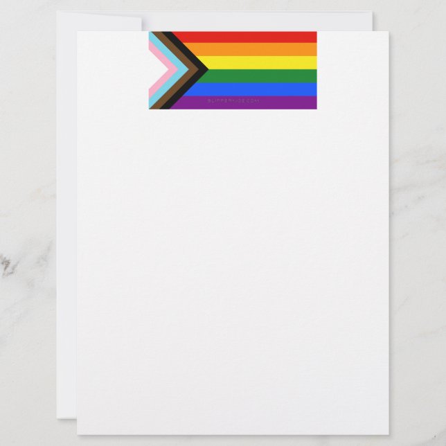 SlipperyJoe's Progress Pride Flag six classic hori Custom Letterhead (Front)