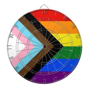 SlipperyJoe's Progress Pride Flag six classic hori Dartboard