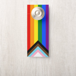 SlipperyJoe's Progress Pride Flag six classic hori Door Hanger