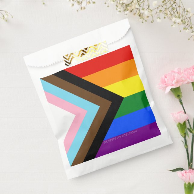 SlipperyJoe's Progress Pride Flag six classic hori Favour Bag (Sealed)