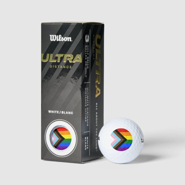 SlipperyJoe's Progress Pride Flag six classic hori Golf Balls (Packaging)