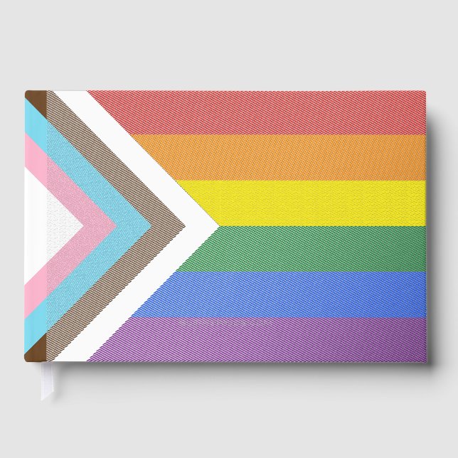 SlipperyJoe's Progress Pride Flag six classic hori Guest Book (Front)
