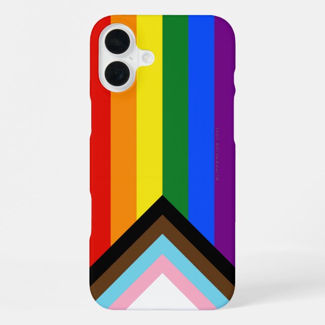 SlipperyJoe's Progress Pride Flag six classic hori iPhone Case (Back)