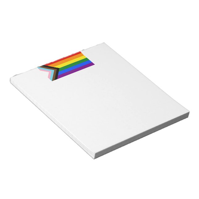 SlipperyJoe's Progress Pride Flag six classic hori Notepad (Angled)