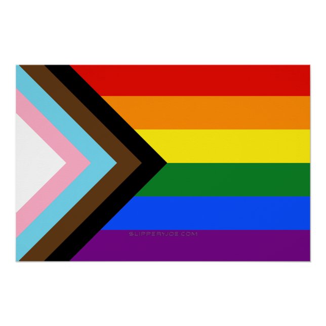 SlipperyJoe's Progress Pride Flag six classic hori Poster (Front)