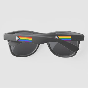 SlipperyJoe's Progress Pride Flag six classic hori Sunglasses