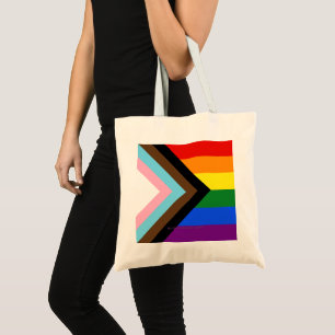 SlipperyJoe's Progress Pride Flag six classic hori Tote Bag