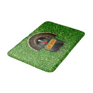 SlipperyJoe's proud turkey eat ham red wattle hang Bath Mat