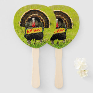 SlipperyJoe's proud turkey eat ham red wattle hang Hand Fan