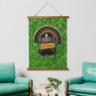 SlipperyJoe's proud turkey eat ham red wattle hang Hanging Tapestry