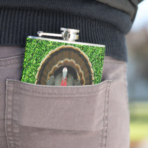 SlipperyJoe's proud turkey eat ham red wattle hang Hip Flask