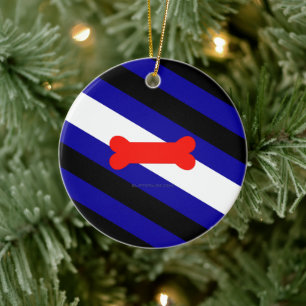 SlipperyJoe's puppy play pride flag express kink i Ceramic Ornament