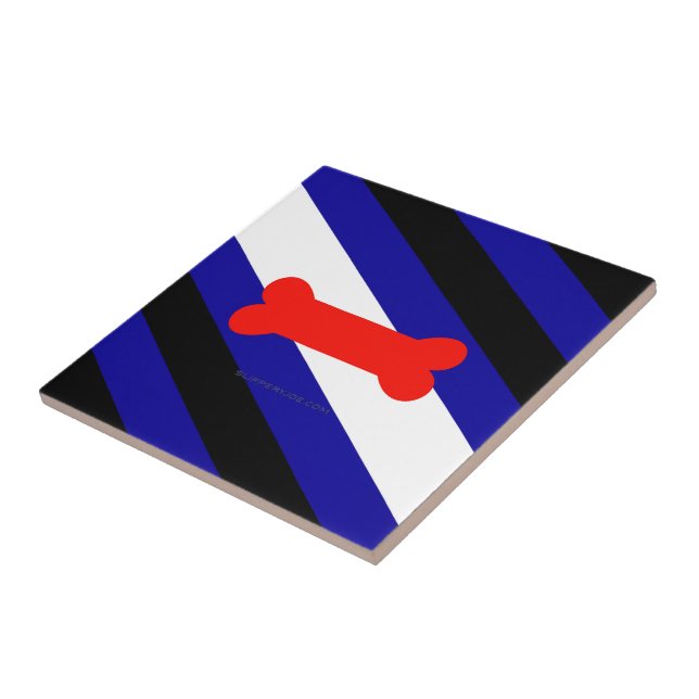 SlipperyJoe's puppy play pride flag express kink i Ceramic Tile (Side)