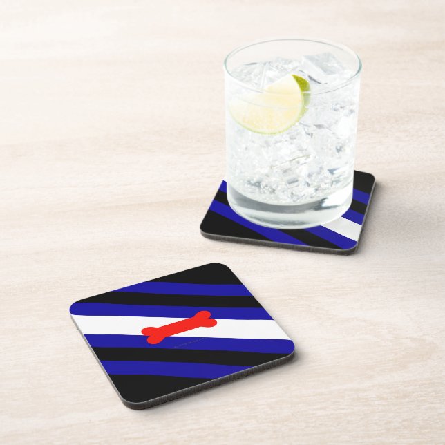 SlipperyJoe's puppy play pride flag express kink i Coaster (Right Side)