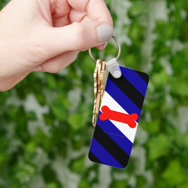 SlipperyJoe's puppy play pride flag express kink i Key Ring (Hand)