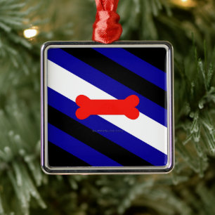 SlipperyJoe's puppy play pride flag express kink i Metal Ornament