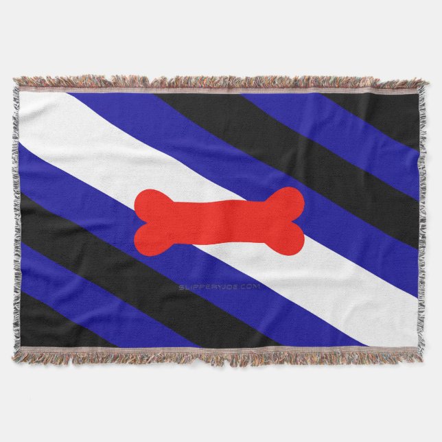 SlipperyJoe's puppy play pride flag express kink i Throw Blanket (Front)