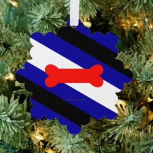 SlipperyJoe's puppy play pride flag express kink i Tree Decoration Card