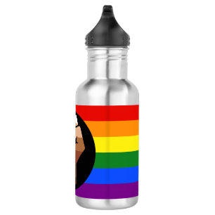 SlipperyJoe's queer people colour flag raised fist 532 Ml Water Bottle