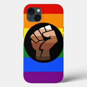 SlipperyJoe's queer people colour flag raised fist iPhone 13 Case