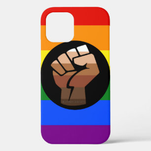 SlipperyJoe's queer people colour flag raised fist iPhone 12 Pro Case
