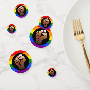 SlipperyJoe's queer people colour flag raised fist Confetti