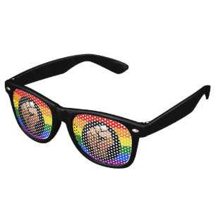 SlipperyJoe's queer people colour flag raised fist Retro Sunglasses