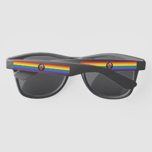 SlipperyJoe's queer people colour flag raised fist Sunglasses
