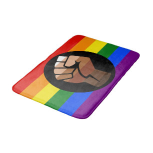 SlipperyJoe's Queer People of Colour Flag gay gift Bath Mat